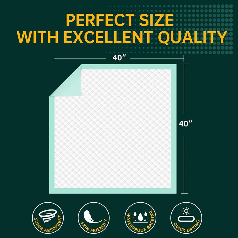 MILDPLUS Disposable Bed Pads 40"X40" Extra Large Pee Pads for Incontinence 140 Gram Heavy Duty Super Absorbent Underpads Waterproof Chucks Pads for Adults, Elderly or Pets [100x100CM, 25pcs] - Image 4